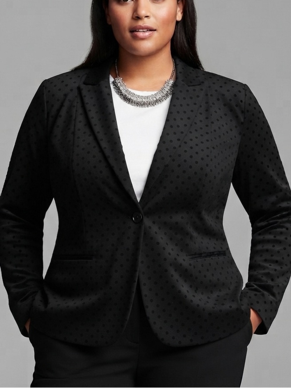 RICKI’S Black Velvet Polka Dot Blazer Jacket size XL